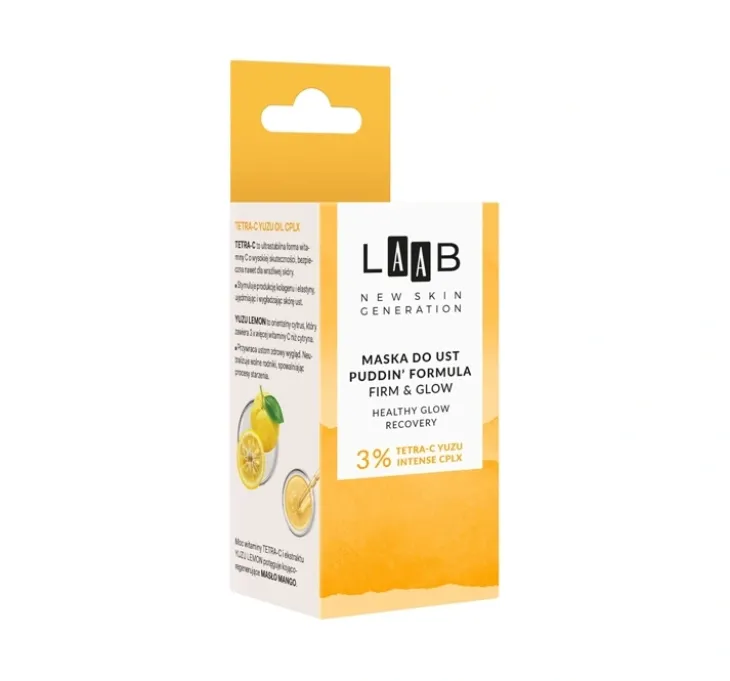 AA LAAB Tetra-C Yuzu Puddin' Formula Firm&Glow maska do ust 15 g