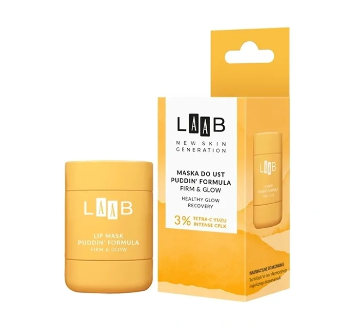AA LAAB Tetra-C Yuzu Puddin' Formula Firm&Glow maska do ust 15 g