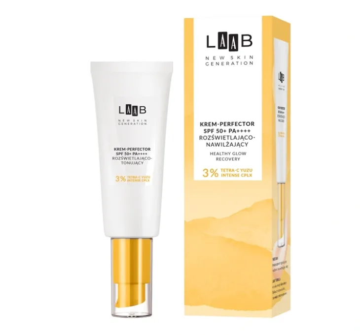 AA LAAB Tetra-C Yuzu rozświetlająco-tonujący krem-perfektor do twarzy SPF50+ PA++++ 40 ml