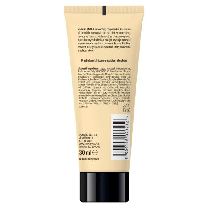 AA Matt&Smoothing matująco-wygładzający podkład do twarzy 107 Dark Beige 30 ml