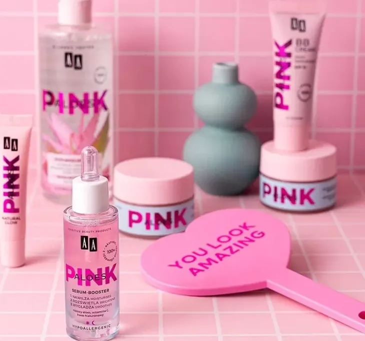 AA Pink Aloes Fixer mgiełka 2w1 do twarzy 100 ml