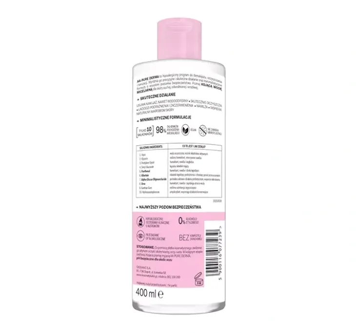 AA Pure Derma kojąca woda micelarna 400 ml