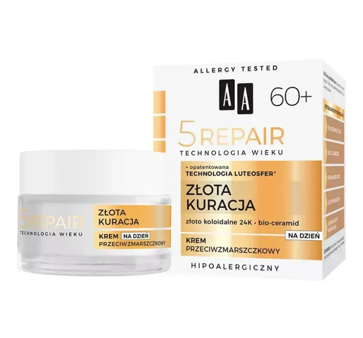 AA 5 Repair Złota Kuracja 60+ krem przeciwzmarszczkowy na dzień 50 ml