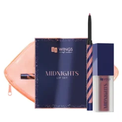 AA Wings Of Color Midnights zestaw prezentowy do makijażu ust konturówka 0,25 g + pomadka 5 ml + kosmetyczka 02 Moonlit Blush