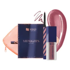 AA Wings Of Color Midnights zestaw prezentowy do makijażu ust konturówka 0,25 g + pomadka 5 ml + kosmetyczka 02 Moonlit Blush