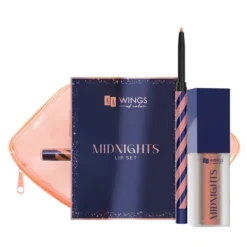 AA Wings Of Color Midnights zestaw prezentowy do makijażu ust konturówka 0,25 g + pomadka 5 ml + kosmetyczka 01 Moon Beige