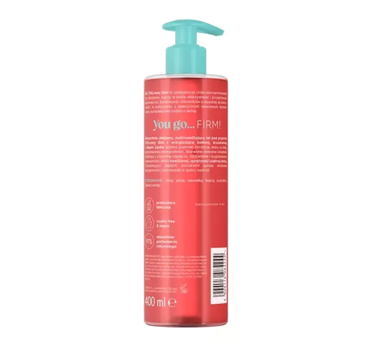 AA You.mmy Skin multinawilżający olejkowy żel pod prysznic Peach Firm 400 ml