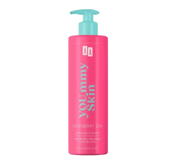 AA You.mmy Skin nawilżająco-łagodzący krem do ciała Raspberry Zen 400 ml