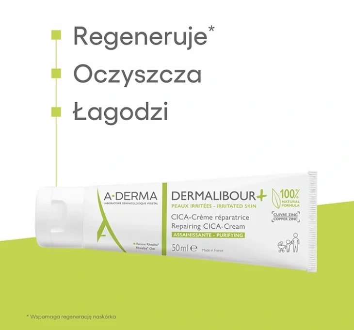 A-Derma Dermalibour+ Cica krem regenerujący do twarzy i ciała 50 ml