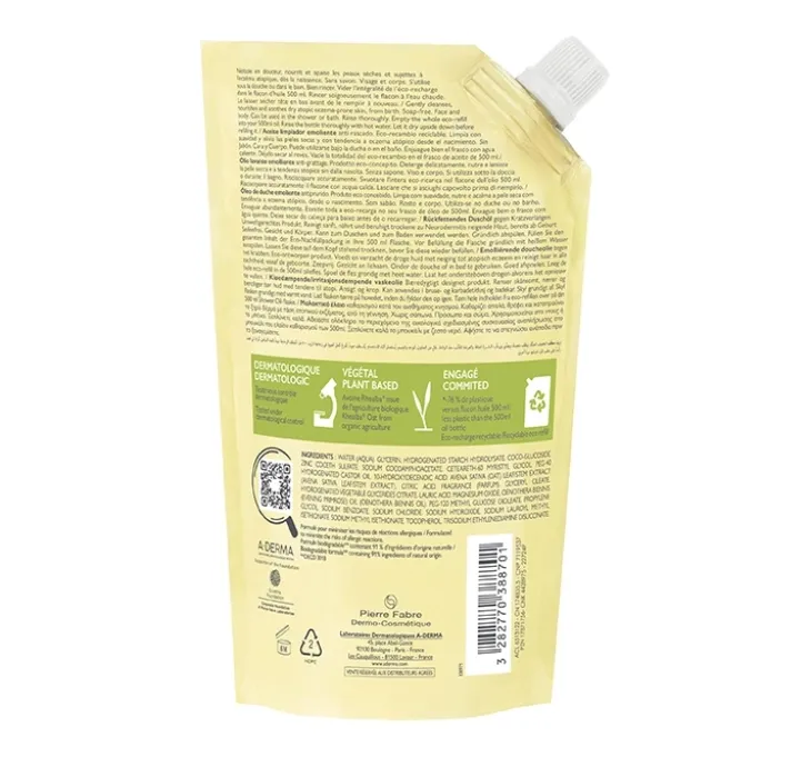 A-Derma Exomega Control olejek emolient pod prysznic przeciw drapaniu Refill 500 ml