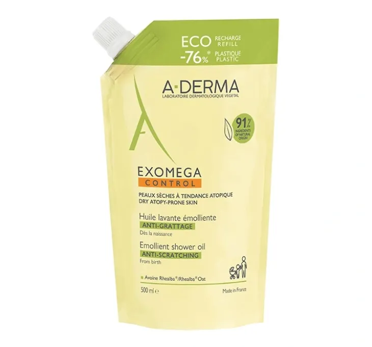 A-Derma Exomega Control olejek emolient pod prysznic przeciw drapaniu Refill 500 ml