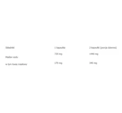 Aliness suplement diety Maślan Sodu 550 mg (kwas masłowy 170 mg) 100 kapsułek