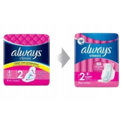 Always Classic podpaski higieniczne ze skrzydełkami 2 Maxi 9 sztuk