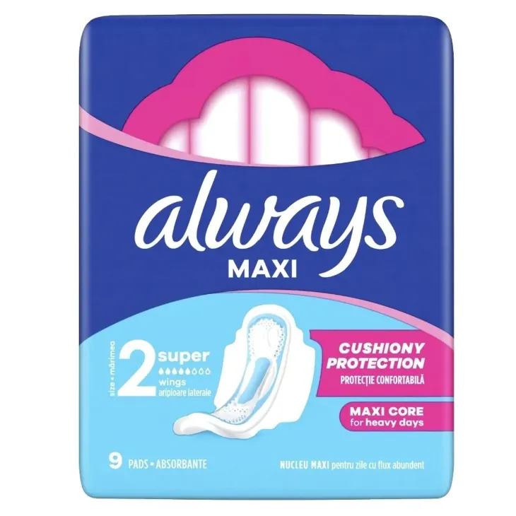 Always Classic podpaski higieniczne ze skrzydełkami 2 Maxi 9 sztuk