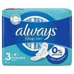Always Free Day podpaski higieniczne ze skrzydełkami 3 Long Plus 7 sztuk