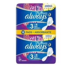 Always Platinum podpaski higieniczne ze skrzydełkami 3 Day&Night 12 sztuk