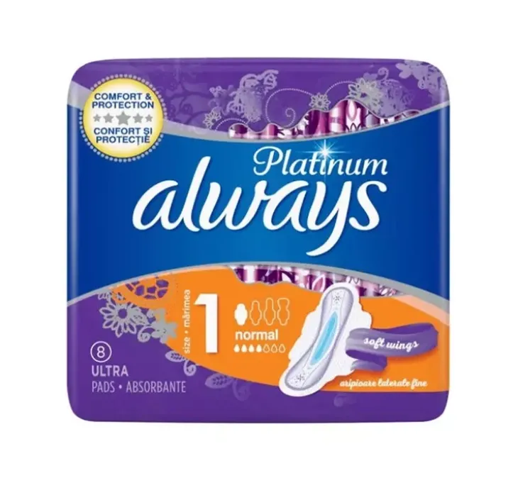 Always Platinum podpaski higieniczne ze skrzydełkami 1 Normal 8 sztuk