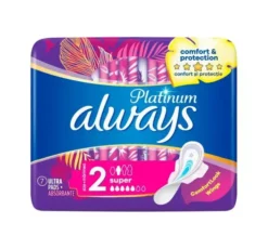 Always Platinum podpaski higieniczne ze skrzydełkami 2 Super 7 sztuk