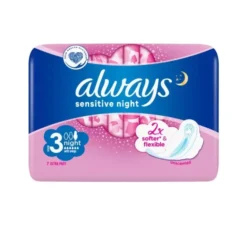 Always Sensitive podpaski higieniczne ze skrzydełkami 3 Night 7 sztuk