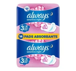 Always Sensitive podpaski higieniczne ze skrzydełkami 3 Night 14 sztuk