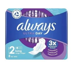 Always Ultra Day podpaski higieniczne ze skrzydełkami 2 Long 8 sztuk