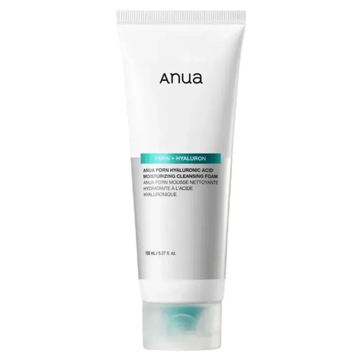 Anua PDRN Hyaluronic Acid Moisturizing Cleansing Foam oczyszczająca pianka do mycia twarzy z PDRN i kwasem hialuronowym 150 ml