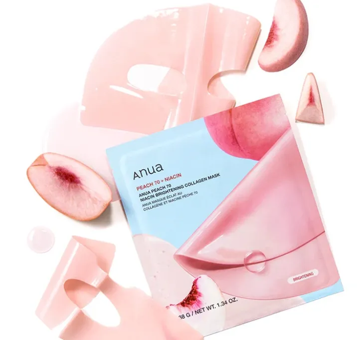 Anua Peach 70 Niacin Brightening Collagen Mask rozjaśniająca maska do twarzy 38 g