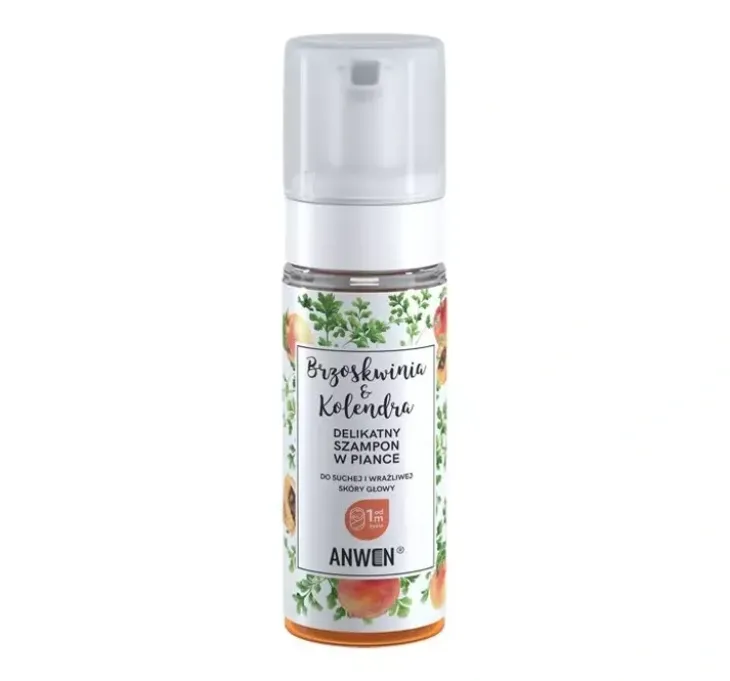 Anwen Brzoskwinia&Kolendra delikatny szampon w piance do suchej i wrażliwej skóry głowy 170 ml