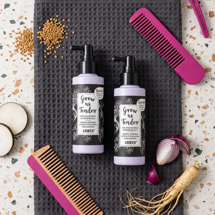 Anwen Grow Us Tender ziołowa wcierka rozgrzewająca do skóry głowy 150 ml