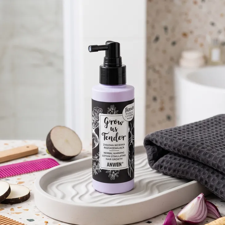 Anwen Grow Us Tender ziołowa wcierka rozgrzewająca do skóry głowy 150 ml