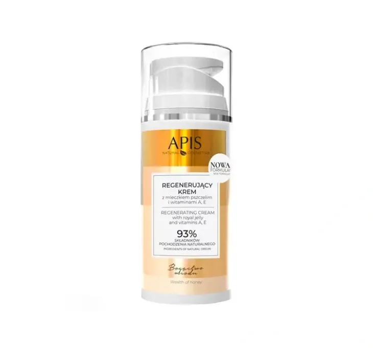 Apis Bogactwo Miodu regenerujący krem z mleczkiem pszczelim i witaminami A i E 100 ml