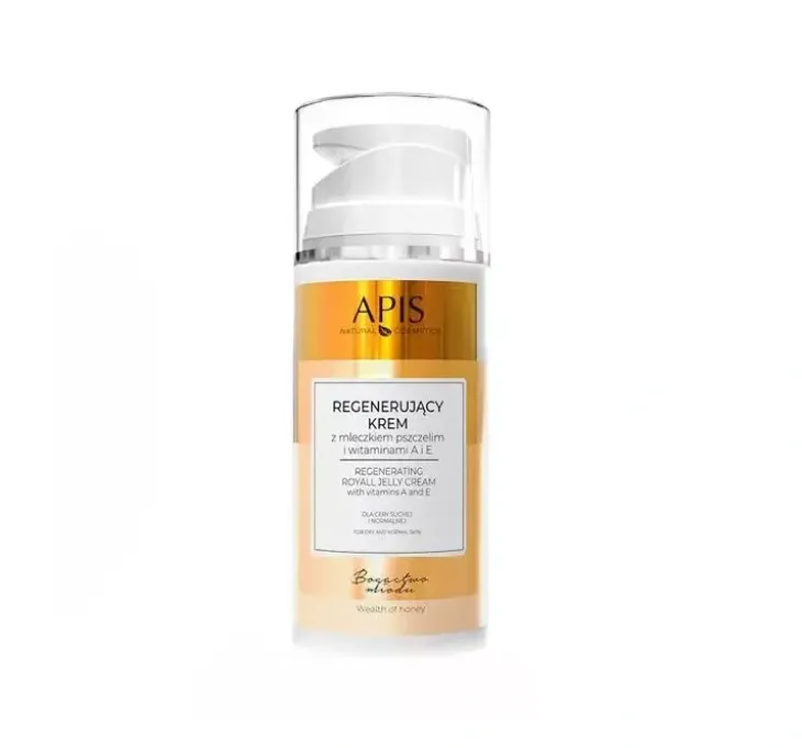Apis Bogactwo Miodu regenerujący krem z mleczkiem pszczelim i witaminami A i E 100 ml