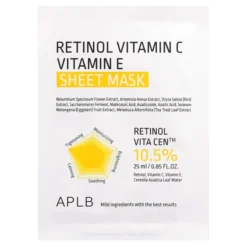 APLB Retinol Vitamin C Vitamin E Sheet Mask maska w płachcie z retinolem i witaminami C i E 25 ml