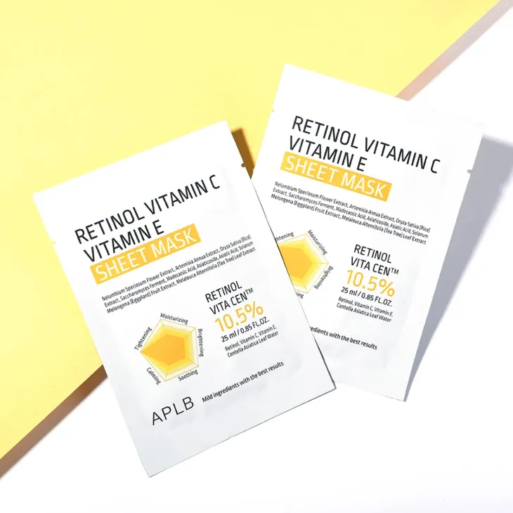 APLB Retinol Vitamin C Vitamin E Sheet Mask maska w płachcie z retinolem i witaminami C i E 25 ml