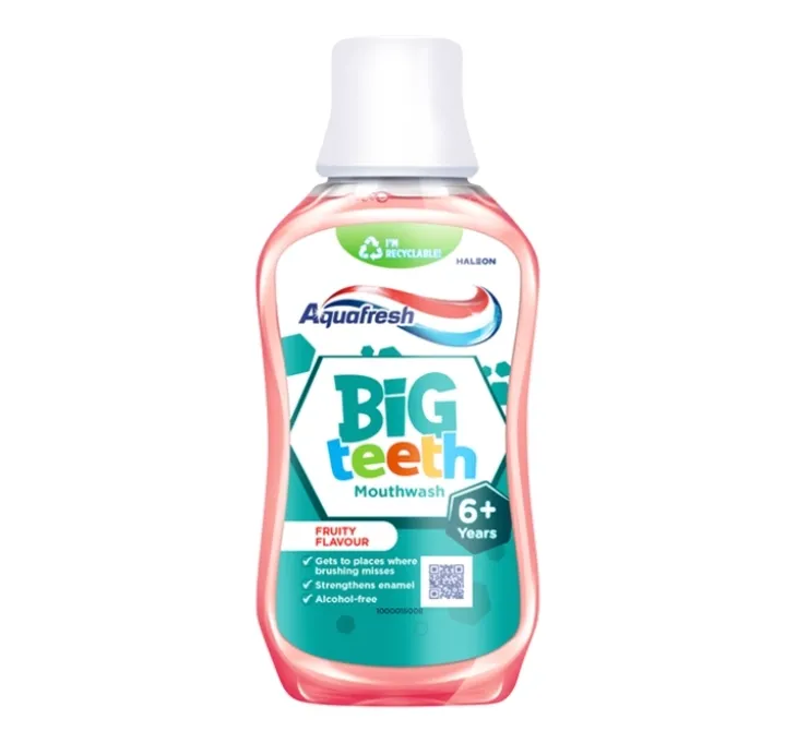 Aquafresh Big Teeth Mouthwash płyn do płukania jamy ustnej dla dzieci bezalkoholowy 300 ml