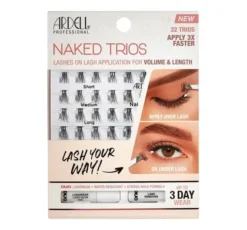 Ardell Naked Trios zestaw sztuczne rzęsy w kępkach S+M+L + klej + remover