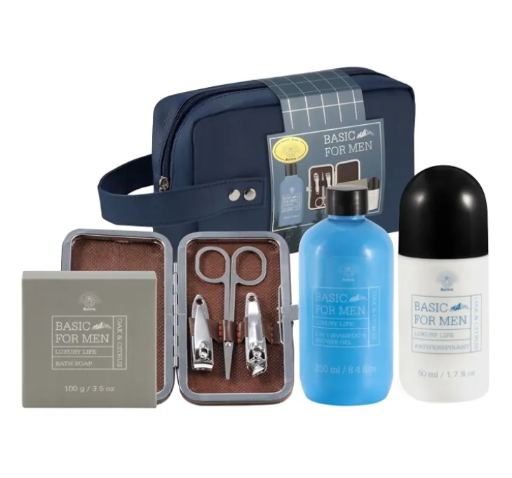 Aurora Basic For Men Oak & Citrus zestaw prezentowy żel pod prysznic 2w1 250 ml + antyperspirant 50 ml + mydło 100 g + mini zestaw do manicure i pedicure