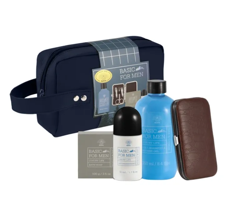 Aurora Basic For Men Oak & Citrus zestaw prezentowy żel pod prysznic 2w1 250 ml + antyperspirant 50 ml + mydło 100 g + mini zestaw do manicure i pedicure