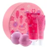 Aurora Lotus Flower zestaw prezentowy balsam do ciała 60 ml + błyszczyk do ust 10 ml + kule musujące do kąpieli 2 x 30 g