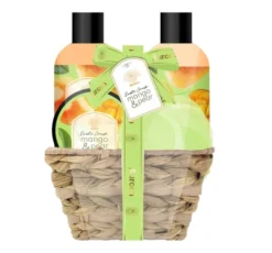 Aurora Mango & Pear zestaw prezentowy żel pod prysznic 250 ml + balsam do ciała 250 ml + sól do kąpieli 70 g + gąbka
