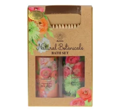 Aurora Natural Botanicals Gardenia zestaw prezentowy żel pod prysznic 150 ml + balsam do ciała 150 ml + szczotka z pumeksem