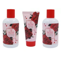 Aurora Rose Bouquet zestaw prezentowy żel pod prysznic 180 ml + balsam do ciała 180 ml + krem do rąk 60 ml