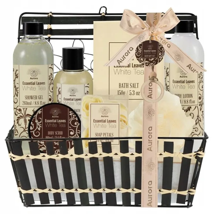 Aurora White Tea zestaw prezentowy 7 kosmetyków do kąpieli