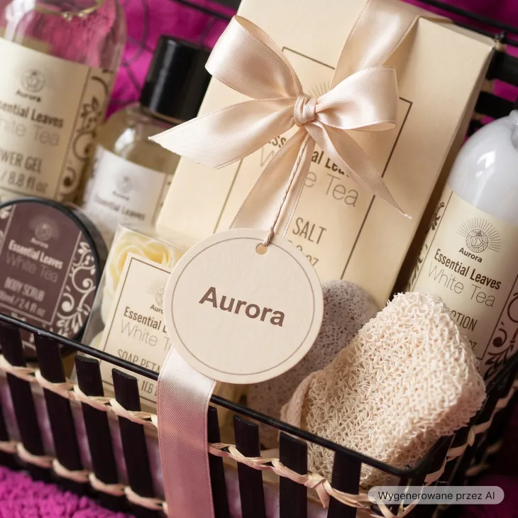 Aurora White Tea zestaw prezentowy 7 kosmetyków do kąpieli