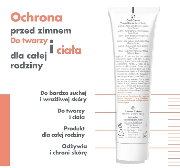 Avène Cold Creme krem do twarzy i ciała 100 ml