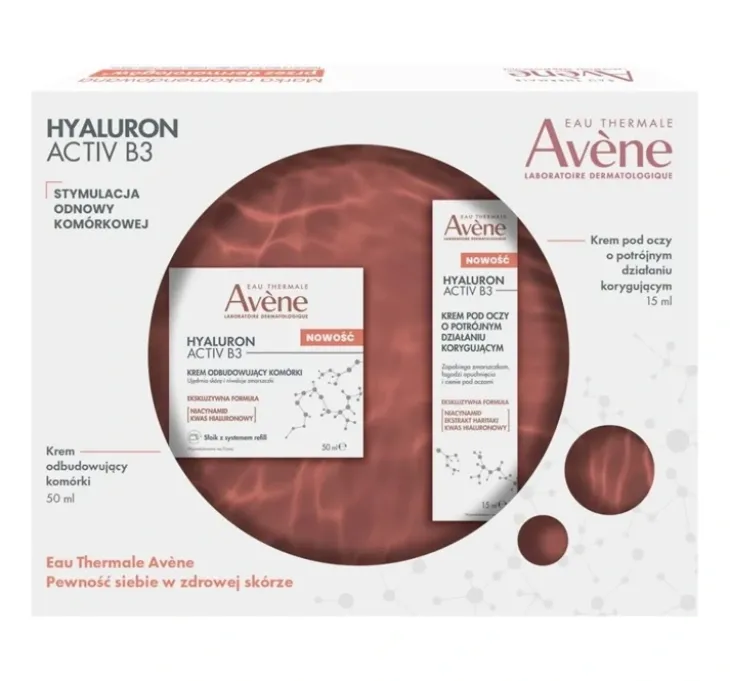 Avène Hyaluron Activ B3 zestaw krem do twarzy 50 ml + krem pod oczy 15 ml