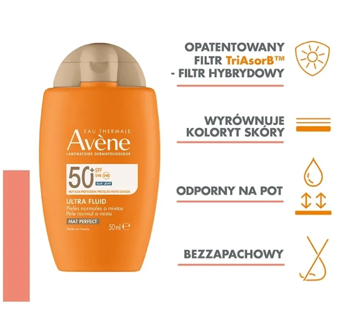Avène Ultra Fluid Perfector krem do twarzy z pigmentem SPF50+ skóra wrażliwa 50 ml