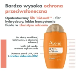Avène Ultra Fluid Perfector krem do twarzy z pigmentem SPF50+ skóra wrażliwa 50 ml