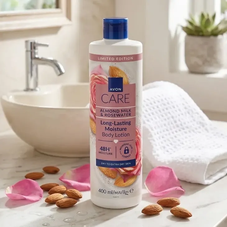 Avon Care nawilżający balsam do ciała Almond Milk & Rosewater 400 ml