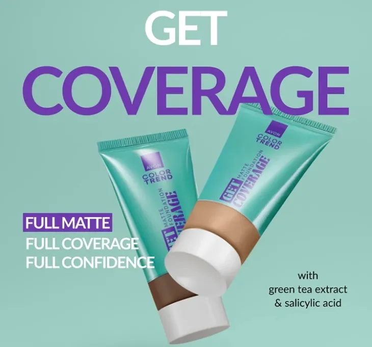 Avon Color Trend Get Coverage matujący podkład kryjący w płynie 215P 30 ml